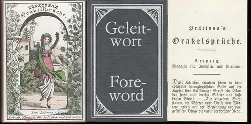 Präciosa. - Erwin Kohlmann ( Geleitwort / Foreword ): Präciosa ' s Orakelsprüche. Praeciosa ' s Oracles. - Nachdruck. ( = Historische Kartenspiele / Historic packs of playing cards ). 