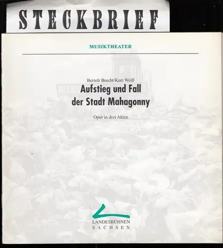Aufstieg und Fall der Stadt Mahagonny.  Programmheft Nr. 8 der Spielzeit 1994 / 1995.   Inszenierung: Herz, Joachim.   Bühne / Kostüme:.. 