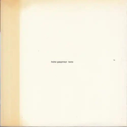 Gappmayr, Heinz: Texte. 