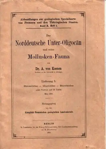 Koenen, A. von: Das Norddeutsche Unter Oligocän und seine Mollusken Fauna. Lieferung I: Strombidae   Muricidae   Buccinidae. Nebst Vorwort und 23 Tafeln.. 