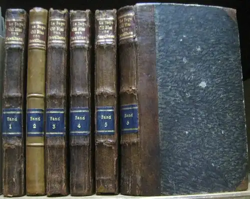 Le Sage ( Lesage ) Allain ( Alain ) Rene. - Übersetzung: W(ilhelm) C(hristhelf) S(iegmund) Mylius: Gil Blas von Santillana. Komplett mit den Bänden 1 - 6 und mit allen vierzehn Kupfern. 