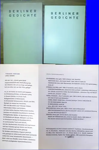 Lubasch, Kurt und Tuchmann, Emil F. (Hrsg.): Berliner Gedichte. 2 Ausgaben: 1) Original von 1931. Gedruckt und dem Berliner Bibliophilen Abend zum 10. März 1931.. 