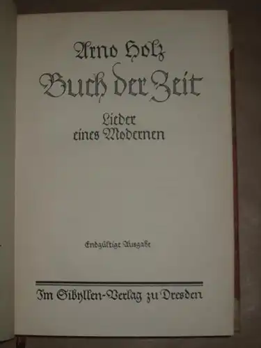 Holz, Arno: Buch der Zeit. Lieder eines Modernen. 