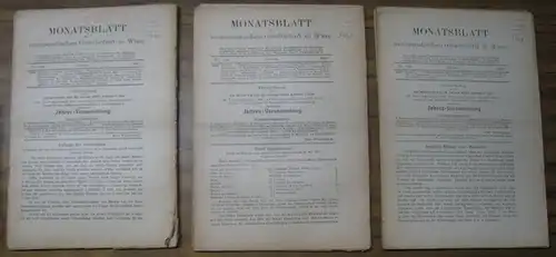 Monatsblatt der Numismatischen Gesellschaft in Wien. - Herausgeber und Schriftleiter: Victor v. Renner / Rudolf von Höfken / Adolf Friedrich. - Beiträge: Otto Voetter /...