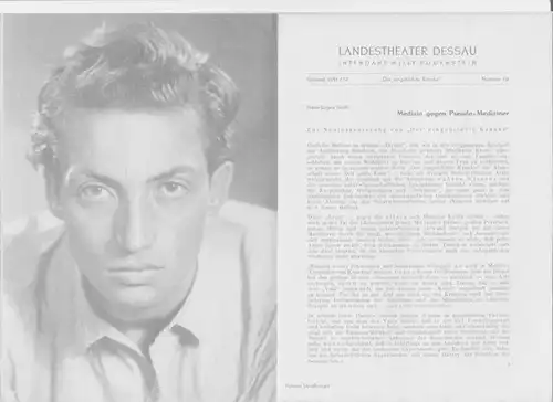 Landestheater Dessau. Spielzeit 1951 / 1952, Nummer 19.   Mit Besetzungsliste zu: Der eingebildete Kranke ( Moliere ).   Inszenierung: Herbert Albes.. 