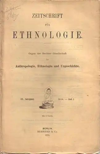 Zeitschrift für Ethnologie   Fritsch, Gustav / Solberg, O. / Loewenthal, John: Zeitschrift für Ethnologie.  Jahrgang 48, Heft 1 (I),1916: Fritsch: Buschmannhaar im.. 