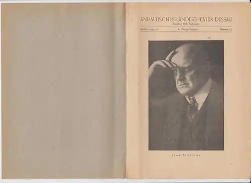 Dessau. - Landestheater. - Anhaltisches Theater. - Intendant: Willy Bodenstein. - Red. : Heinz Thiel. - Carl Maria von Weber, Jean Sibelius u. a: Anhaltisches Landestheater Dessau. Heft 36 der Spielzeit 1949 / 1950. - X. Sinfonie - Konzert. - Leitung: Her