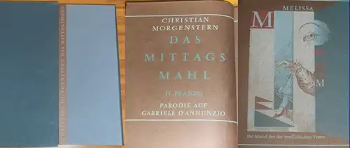 Morgenstern, Christian / Roswitha Quadflieg (Ill.): Das Mittagsmahl : Parodie auf Gabriele D'Annunzio = Il pranzo. Mit einem Personenreg. in Bildern von Roswitha Quadflieg, dazu drei Abschnitte aus dem Roman "Die Lust" von Gabriele D'Annunzio und die Besc