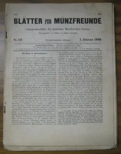Blätter für Münzfreunde. - E. G. Gersdorf (Begründer). - Julius Erbstein / Albert Erbstein (Hrsg.) // Otto F. Müller / J. Isenbeck / E. F...