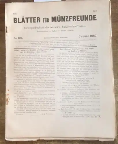 Blätter für Münzfreunde. - E. G. Gersdorf (Begründer). - Julius Erbstein / Albert Erbstein (Hrsg.) // P. Th. Stenzel / W. Schratz / Julius Isenbeck...