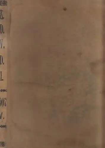 Zeitschrift Verein Deutscher Ingenieure (VDI) (Hrsg): Zeitschrift des Vereines Deutscher Ingenieure. Band 51, 1907. Enthalten sind die Nr. 36, vom 7. September 1907 - Nr. 44 vom 2. November 1907. (Rückentitel Z.D.V.D.I. 1907, V.). 
