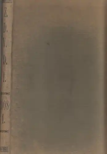 Zeitschrift Verein Deutscher Ingenieure (VDI) (Hrsg): Zeitschrift des Vereines Deutscher Ingenieure. Band 52, 1908. Enthalten sind die Nr. 1, vom 4. Januar 1908 - Nr. 8 vom 22. Februar 1908. (Rückentitel Z.D.V.D.I. 1908 - 1.). 