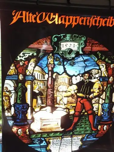 Wappenscheiben: Alte Wappenscheiben. Kunstkalender 1979 mit Gross-Dia (durchleuchtbar). Folgende Bilder sind enthalten: Wappenscheibe Felix Brunner (1571) / Allianzscheibe Graf Hegner, 1563 / Gesellschaftsscheibe Langenegger-Hofer, 1631 / Bildscheibe Hl. 