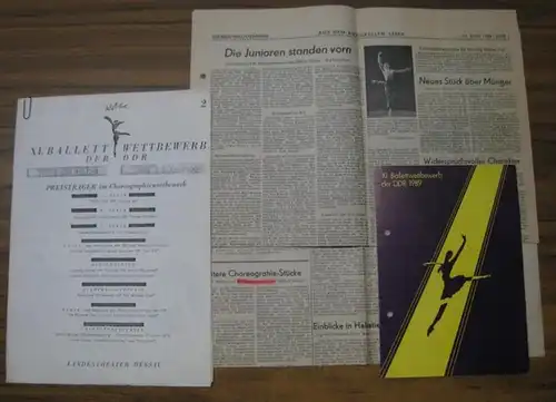 XI. ( 11. ) Ballettwettbewerb der DDR 1989. Landestheater Dessau.   Festprogramm.   Mit 3 Beigaben: Preisträger im Choreographiewettbewerb ( Choreographen und Tänzer.. 