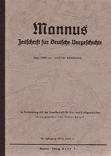 Mannus. - Leyden, Alexander / Biedermann, Hans und Nowak, Herbert / Franke, Alfred / Müller, Konrad: Mannus. Zeitschrift für Deutsche Vorgeschichte. In Verbindung mit der...