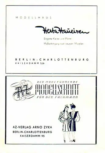 Programmzettel der Tribüne. 1946. Konvolut aus 2 Zetteln