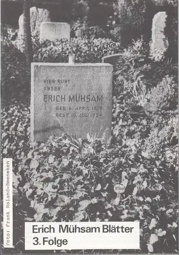 Erich Mühsam Blätter.    Mühsam, Erich ( 1878   1934 ): Erich Mühsam Blätter 3. Folge.   Mit Angebotsliste ' Bibliothek.. 