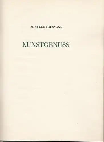 Hausmann, Manfred: Kunstgenuss. 