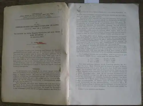 Pallin, Gustav: Das Carcinom des Ductus Hepatico Choledochus und seine chirurgische Behandlung (52 schwedische Fälle).  IV. Aus der Chirurgischen Universitätsklinik zu Lund,  Dir.. 