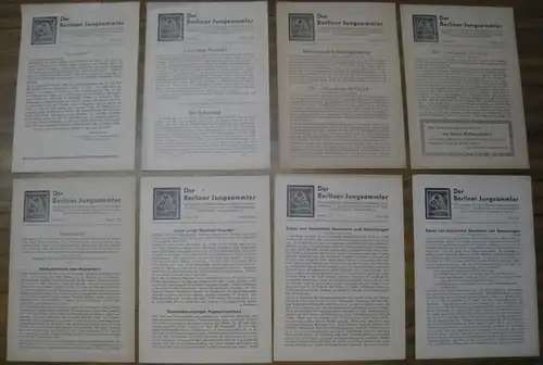 Berliner Jungsammler, Der. - Herausgeber: Verband Berliner Philatelisten - Vereine. - Red. : Heinz Duderstadt: Der Berliner Jungsammler. Konvolut mit 8 Heften der Jahre 1952 und 1953. - Enthalten sind: 1952: Hefte Januar, Oktober, November und Dezember / 