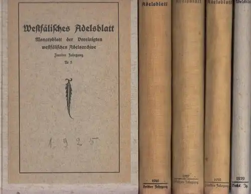 Westfälisches Adelsblatt.  Vereinigte Westfälische Adelsarchive e.V. (Hrsg.)   Dr. Glasmeier (Schriftltg.): Westfälisches Adelsblatt. 5 fortlaufende Bände der Reihe. Jahrgang 2, 1926 bis Jahrgang.. 