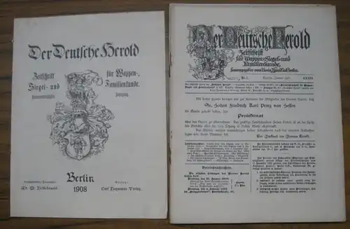 Deutsche Herold, Der. - Herausger: Ad. M. Hildebrandt. - Verein Herold in Berlin: Der Deutsche Herold. - Konvolut mit 36 Heften der Jahre 1898, 1899...