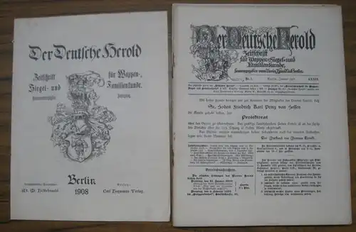 Deutsche Herold, Der.   Herausger: Ad. M. Hildebrandt.   Verein Herold in Berlin: Der Deutsche Herold.   Konvolut mit 36 Heften der.. 