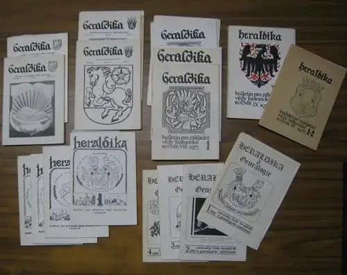 Heraldika. - Vladimir Mühlbach, Jaroslav Vykouk, Frantisek Skrivanek, Josef Haubelt, Josef Strnad u. a: Heraldika ( a Genealogie ). 18 cisel z let ( 18...