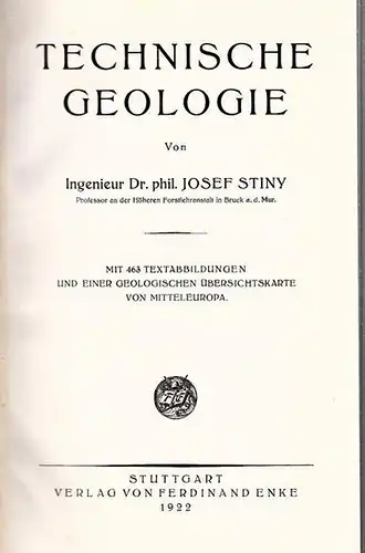 Stiny, Josef: Technische Geologie. 