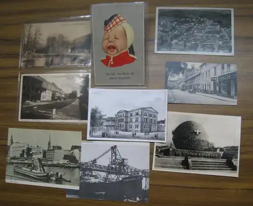 Stettin ( Szczecin ): Konvolut mit 9 Postkarten und 7 Fotografien, etwa 1916 - 1942. - Kartenmotive: Hafen, Reihenwerderhafen, Podejuch Gefangenen-Denkmal, Pulvermühle / Post Finkenwalde...