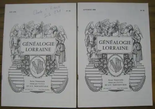 Genealogie Lorraine.   Direction: Marguerite Frientz.   Red.: Serge de Margano, Georges Marande, J. Chamagne, Maritie Ferre   Guntz, Jacques Mathieu, Rene.. 
