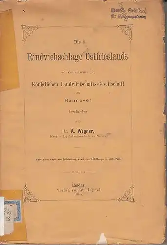 Wegner, A: Die Rindviehschläge Ostfrieslands auf Veranlassung der Königlichen Landwirtschafts Gesellschaft zu Hannover. Inhalt: I. Boden  und Klimaverhältnisse des Verbreitungsbezirkes. II. Wirtschaftliche Verhältnisse. III.. 