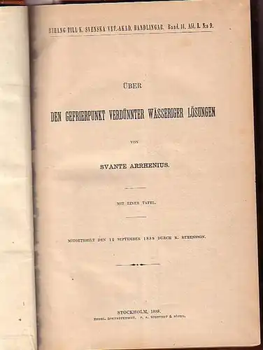 Svante Arrhenius / F. Krafft / H. Wiglow / Wilhelm Meyer / Gerhard Preuner / Wilhelm Hofmann / Robert Funcke / Edwin Blanck: Sammelband "Zur.. 