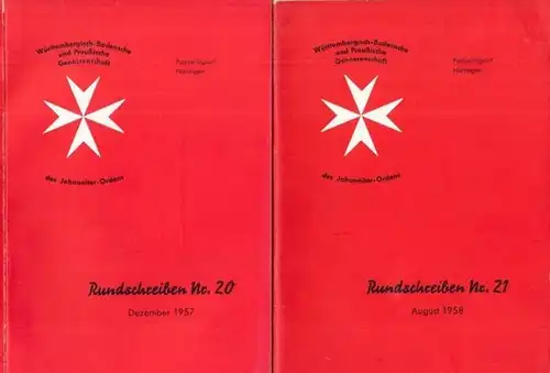 Württembergisch - Badensche und preußische Genossenschaft des Johanniter - Ordens ( Hrsg. ). - Red. : R. v. Bünau / W. V. v. Rauchhaupt: Konvolut...