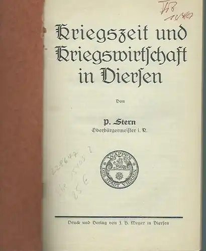 Viersen. - Stern, P: Kriegszeit und Kriegswirtschaft in Viersen. Mit Vorbemerkung. 