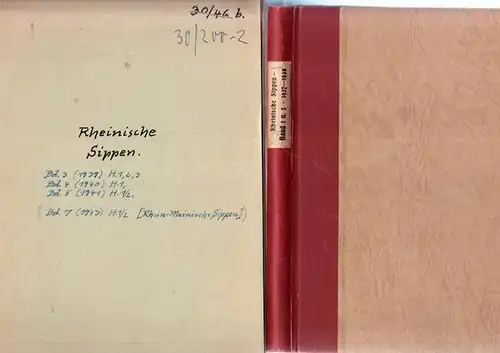 Rheinische Sippen.  Heinz J. Friederichs, Rudolf Gierlichs (Hrsg.): Rheinische Sippen. Bände 1   5, 1937   1941 sowie Band 7, Sommer 1943.. 