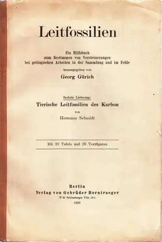 Schmidt, Hermann - Georg Gürich (Hrsg.): Tierische Leitfossilien des Karbon. IN: Leitfossilien. Ein Hilfsbuch zum Bestimmen von Versteinerungen bei geologischen Arbeiten in der Sammlung und im Felde, sechste (6.) Lieferung. 