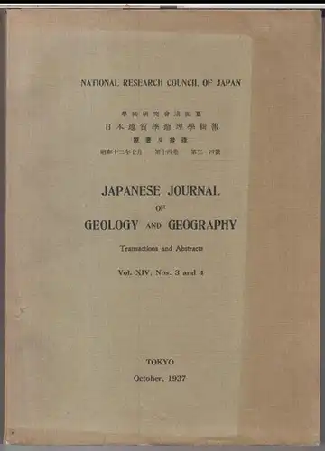 Japanese Journal of geology and geography. - National research council of Japan: Japanese Journal of geology and geography. Vol. XIV, Nos. 3 and 4. Transactions and abstracts. - From the contents: The molluscan fauna from the Pliocene of Tosa ( Sitihei No