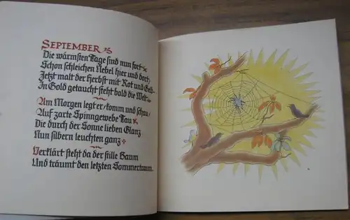 Renner, Lilly ( Bilder ). - Moser, Dora ( Verse ). - Zusammenstellung: Margareta Heger. - Graphische Arbeiten: Alfred Erne: Kreislauf des Jahres. Die Monate in Bildern und Versen. 