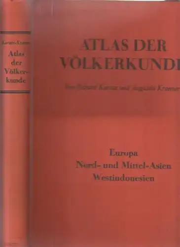 Karutz, R. - Augustin Krämer: Die Völker Nord- und Mittel-Asiens / Die Völker Europas / West-Indonesien - Sumatra, Java, Borneo. (Einbandtitel: Atlas der Völkerkunde: Europa, Nord- und Mittelasien, Westindonesien). Drei Teile in einem Band. 