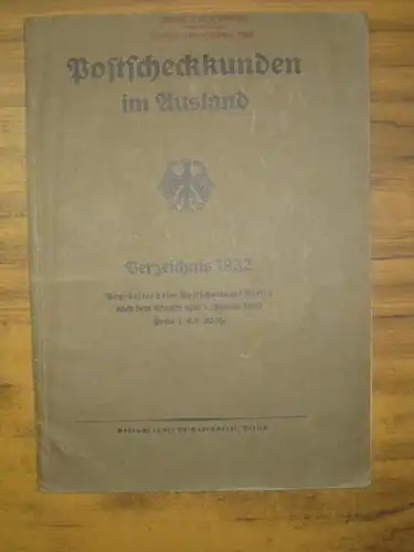 Ausland: Postscheckkunden im Ausland, Verzeichnis 1932. 