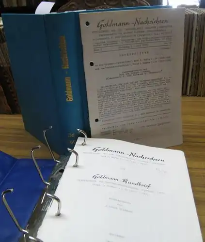 Goldmann Nachrichten.   Goldmann Rundbrief ( GRB ).   Chrysander.   Herausgeber: Richard Goldmann: Goldmann   Nachrichten. Komplette Folge der Jahre.. 