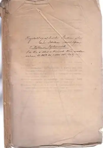 Zepharovich, V. von: Krystallographische Studien über den Idokras. [Sitzungsbericht d. mat.-nat. Kl. D. Kais. Akad. D. Wiss. 49. 