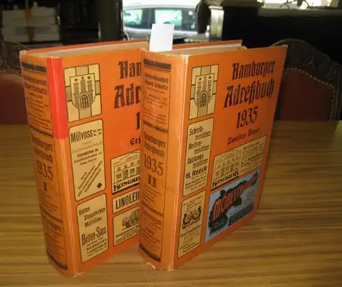 Hamburger Adressbuch (Adreßbuch). Ausgabe 1935. Komplett in 2 Bänden. Hamburger Staats  und Stadtadreßbuch   Adreßbuch für Hamburg, Altona, Wandsbek unf Umgegend.. 