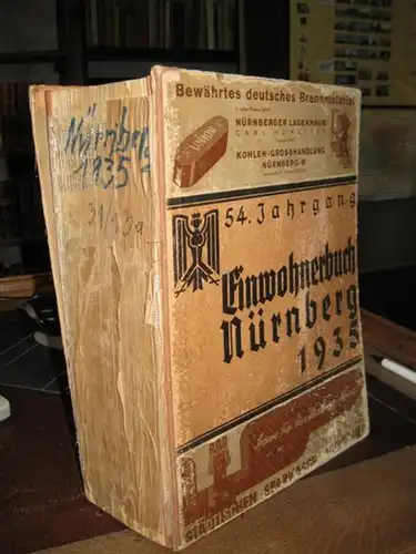 Nürnberg: Einwohnerbuch Nürnberg 1935. 54. Jahrgang. Nach amtlichen Quellen bearbeitet. 