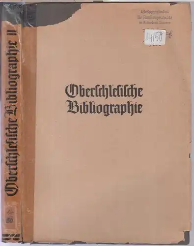 Oberschlesische Bibliographie.   Nach Karl Kaisig bearbeitet und fortgeführt von H. Bellee und Lena Bellee   Vogt: II. Band / Register : Oberschlesische.. 