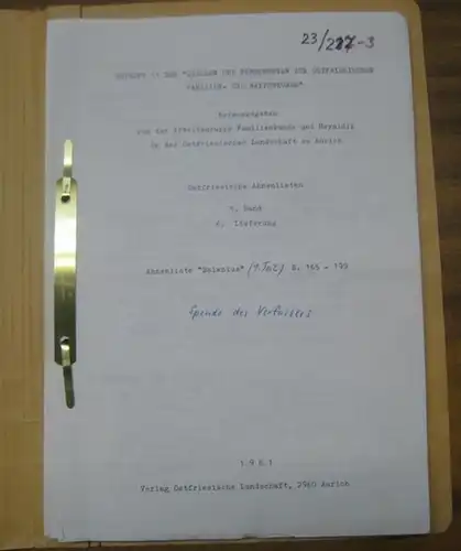 Bolenius, Hans. - Herausgeber: Arbeitsgruppe Familienkunde und Heraldik in der Ostfriesischen Landschaft zu Aurich: Ahnenliste ' Bolenius ' , komplett in 2 Teilen ( = Beihefte 11 und 12 der Quellen und Forschungen zur ostfriesischen Familien- und Wappenku