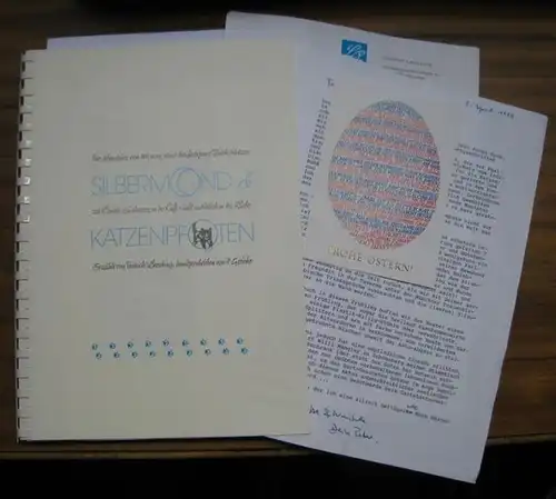 Leisching, Dietrich.   Gestaltung: P(eter) Gericke: Silbermond und Katzenpfoten. Die Abenteuer von Mukki, einer dreifarbigen Glückskatze zu Lande, zu Wasser, in der Luft.. 