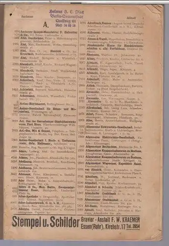 Essen: Ohne Titel. - Gewerbe - Adressbuch Essen. 