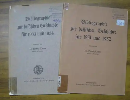 Clemm, Ludwig: 2 Teile: Bibliographie zur hessischen Geschichte für 1931 und 1932 UND für 1933 und 1934. 